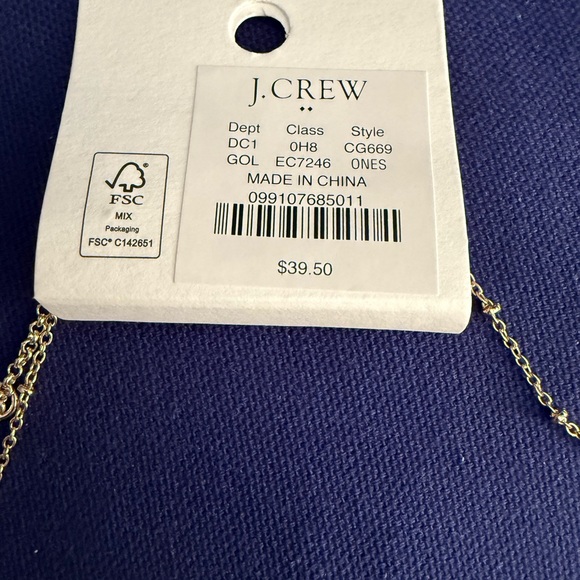 🆕J. Crew- Gold "Lucky" Necklace, adjustable chain, NWT - Picture 4 of 5